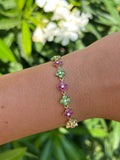 Bracelet Flora - Rose et Vert