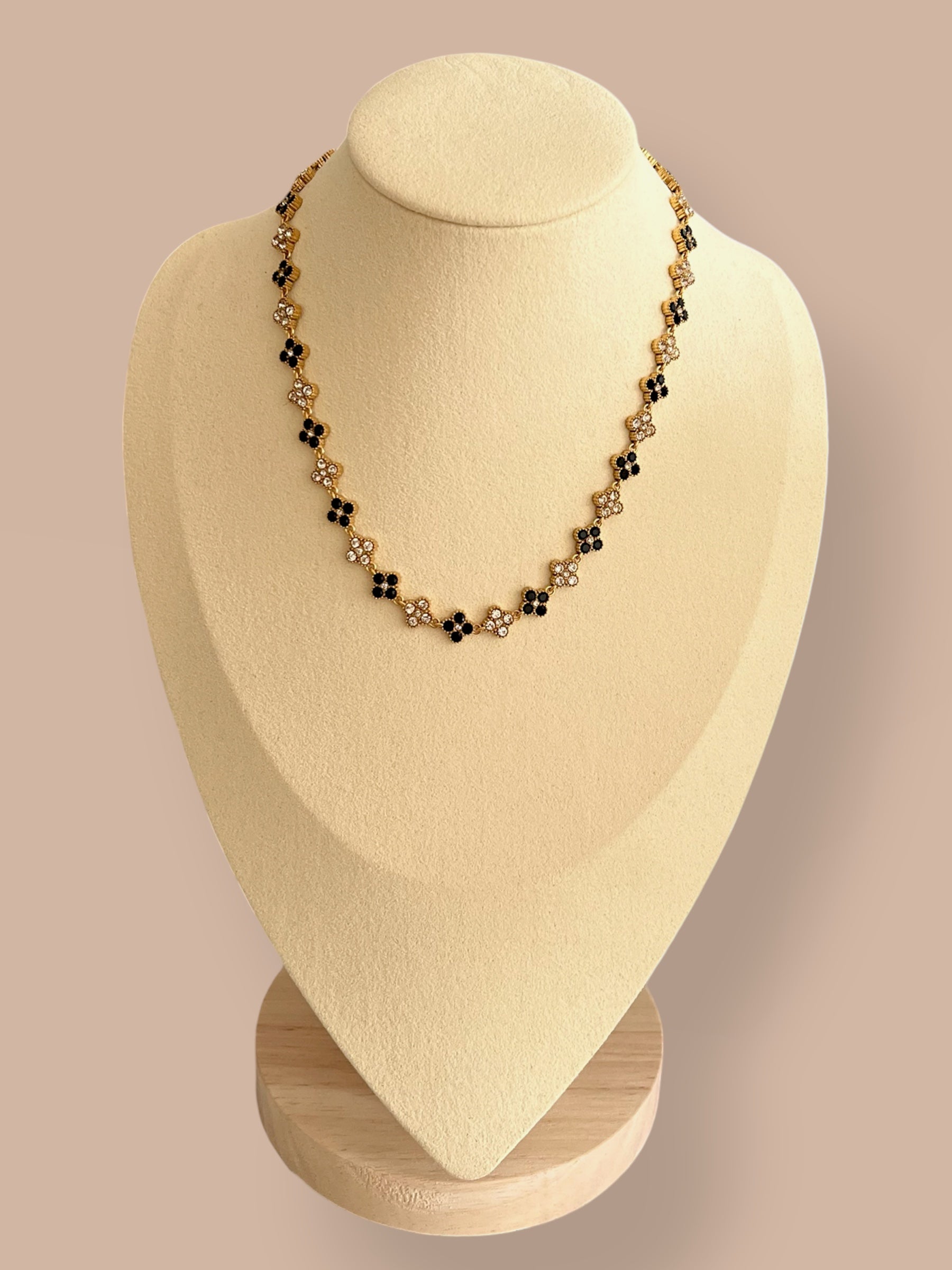 Collier Flora - Noir et blanc